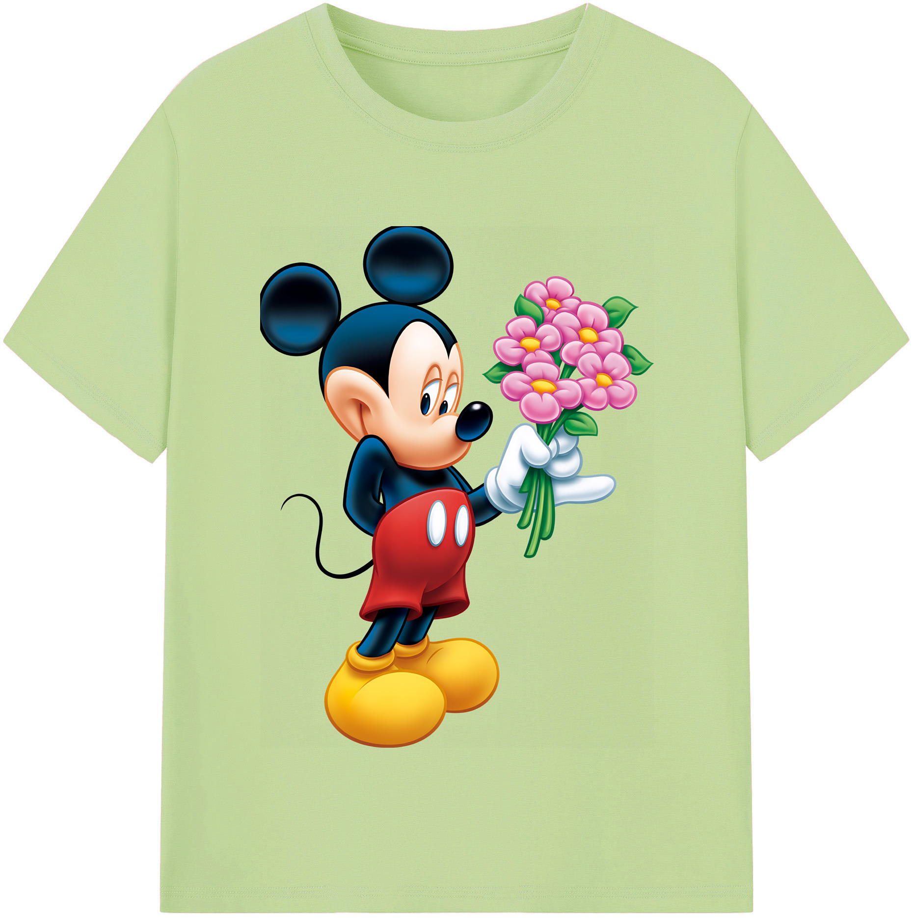 （画像用） ミッキーマウス Mickey Mouse 綿100％半袖Tシャツ（フロントプリント）